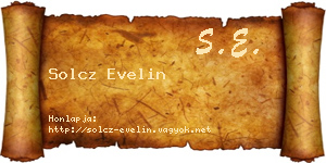Solcz Evelin névjegykártya